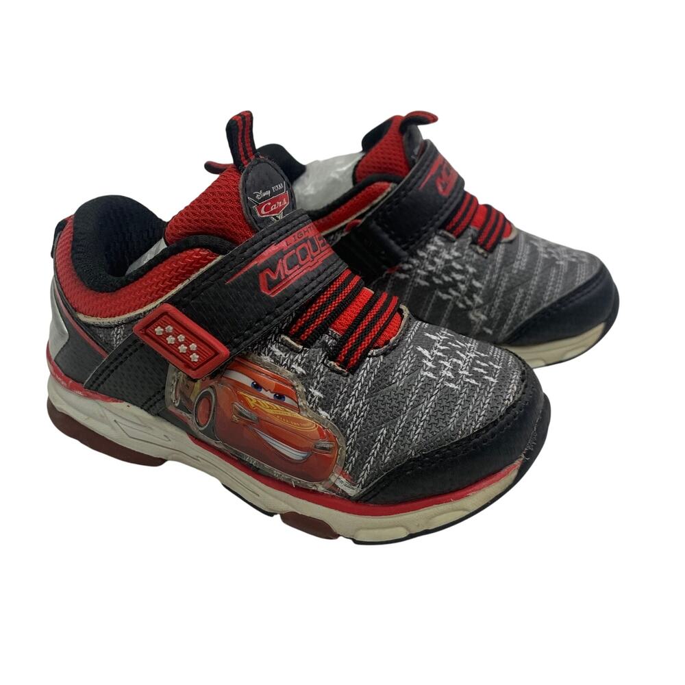 Disney Pixar Cars Toddler Sz 7 Y2K Lightining McQueen Slip On Hook Loop Shoes